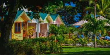 Pool cabanas at Bequia Beach Hotel, Grenadines